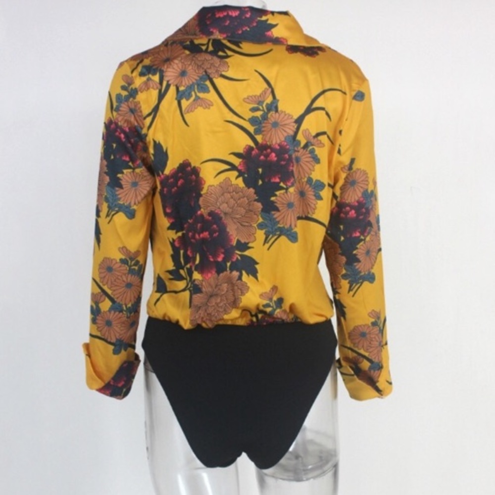 Floral Silk Bodysuit - Picture 6 of 8